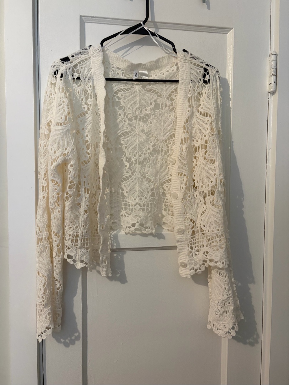 H&M Crochet Cardigan Sweater - Ivory